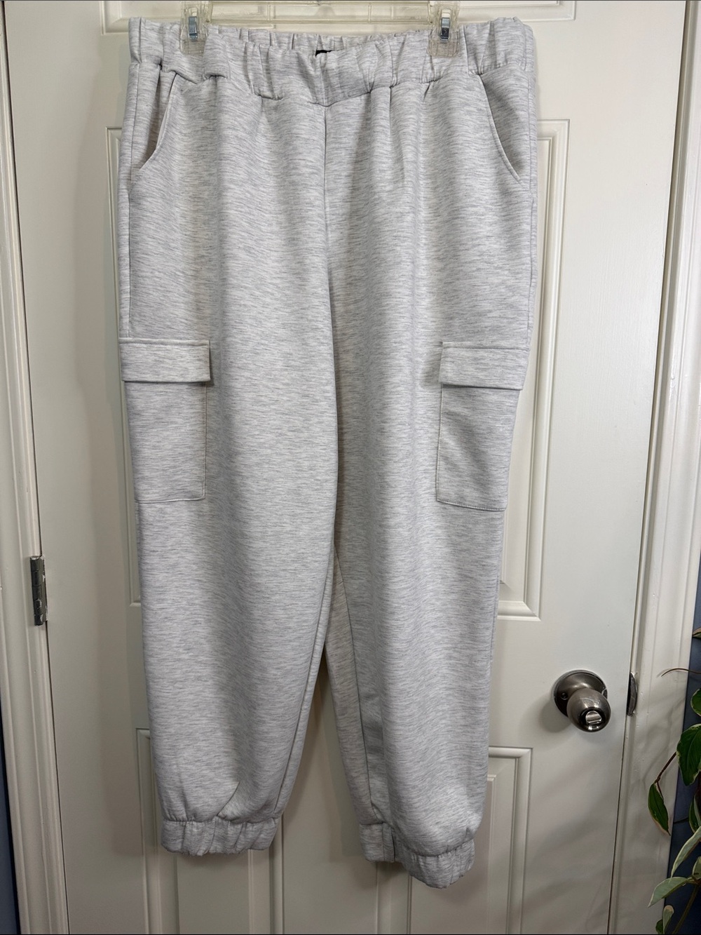 Express Light Gray Cargo Joggers - Elastic Waist